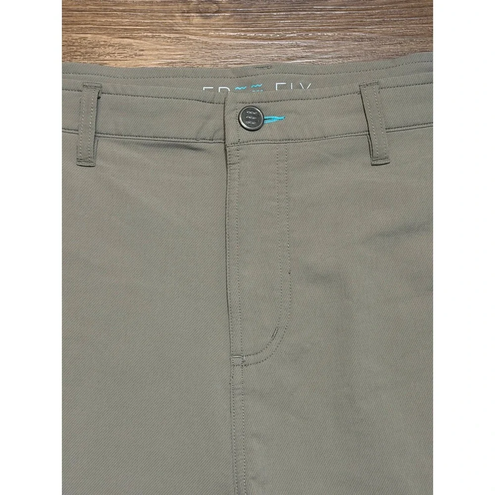 Free Fly Utility Shorts II Mens Khaki Bamboo Charcoal Stretch Hybrid 7